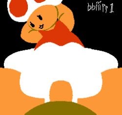 toad_(mario) mario mario_(series) mario_bros femboy gay tomgirl bottomwear bottom_heavy shortstack animated animated_gif chubby chubby_male nervous