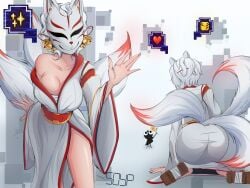 3_tails ass_focus female_only kitsune lololowka rin_(lololowka) uncensored