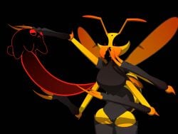2025 2_antennae 3d_(artwork) 4:3 4_arms :< antennae_(anatomy) anthro arthropod arthropod_abdomen big_penis black_background black_body black_tail clothed clothed_anthro clothed_female clothing digital_media_(artwork) duo exoskeleton female female_anthro feral frown genitals heart_eyes heart_symbol hi_res holding_penis huge_cock hymenopteran hyper hyper_genitalia hyper_penis insects larger_anthro larger_female looking_at_another's_genitalia looking_at_another's_penis looking_at_genitalia looking_at_penis male male/female male_feral multi_arm multi_limb pathetic_critter penis pinkmoth red_penis simple_background size_difference small_but_hung smaller_feral smaller_male tail tapering_penis wasp wasp_(pinkmoth) yellow_body yellow_exoskeleton