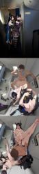 1girls 2girls airplane airplane_interior ass barefoot black_hair blue_hair blush blushing breasts breasts_out colored_inner_hair cramped cum cum_in_pussy cum_inside cumshot doggy_style doggystyle ejaculation eyeless_male feet female female_penetrated ffm_threesome from_behind genital_fluids genitals groping groping_breasts group_sex highres hololive hololive_english hololive_english_-advent- kissing looking_at_viewer making_out male male/female male_penetrating male_penetrating_female multicolored_hair multiple_images nerissa_ravencroft nipples nude open_mouth penis plane pussy red_eyes sex sex_from_behind shiori_novella smewed soles split-color_hair stockings thighs threesome toes toilet tongue tongue_out vaginal_penetration virtual_youtuber white_hair yellow_eyes
