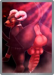 animal_genitalia animal_penis anklet anus ass balls big_knot big_penis bodily_fluids canine_genitalia canine_penis claws digital_media_(artwork) digitigrade erection feral frank_the_houndoom_(ragnar) fur generation_2_pokemon generation_3_pokemon genital_fluids genitals glowing glowing_eyes hi_res houndoom jewelry knot knotted_penis looking_at_viewer looking_back looking_back_at_viewer male male_feral nintendo penis pokemon pokemon_(species) precum presenting presenting_anus presenting_balls presenting_hindquarters presenting_penis quadruped raised_tail sheath signature solo spade_tail tail tail_anus vogold
