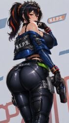 ai_generated black_hair red_eyes zenless_zone_zero zhu_yuan