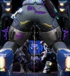 3d_(artwork) 4_fingers absurd_res alien ambiguous_gender arbiter_(halo) blender_(artwork) bodily_fluids clothed clothing dialogue digital_media_(artwork) digitigrade embarrassed english_text fingers genital_fluids group halo_(series) hi_res inside looking_at_another male microsoft omorashi onomatopoeia peeing potatotime rtas_'vadum sangheili shaking sound_effects text thel_'vadam tremble_spikes trembling trio urine urine_stream watermark watersports weapon wet wet_clothing wetting xbox_game_studios
