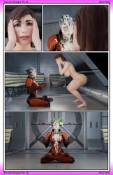2girls 3d 3d_(artwork) 3d_model admiring ass bending_over big big_ass breasts commander_shepard cum cum_in_mouth cum_in_pussy, cum_on_breasts cum_on_face cum_splatter cum_string cum_trail drool feet femshep freckles hands_on_face jane_shepard kneeling mass_effect meditating meditation nipples nude nude_female rotosama samara sleep_molestation sleeping smiling