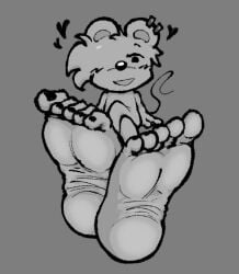 5_toes color colored feet foot_fetish furfag furry grey_body grey_skin heart_symbol mcmoc mouse mouse_boy mouse_ears nix_(mcmoc) oc original_character painted_toenails tail teasing toenails toes