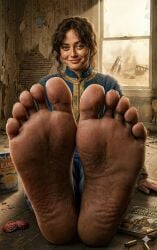 ai_generated fallout_(series) foot_fetish foot_focus lucy_maclean realistic soles tagme