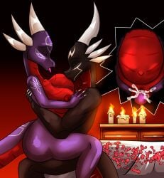 absurd_res activision anthro bedroom bodily_fluids breast_play breast_suck breasts candlelight cum cum_inside cynder dragon dresser_drawer duo european_mythology female genital_fluids hi_res impregnation inflation light male male/female malevolent_(cynderthedragoness39) markings married_couple moan mythological_creature mythological_scalie mythology nipples penetration scalie silver-wing-mk2 spyro_the_dragon sucking vaginal_penetration western_dragon