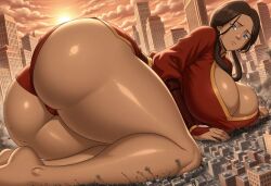 1girls ai_generated ass avatar_the_last_airbender big_ass big_breasts big_butt breasts city clothed clothed_female dark-skinned_female dark_skin female female_focus female_only fire_nation fire_nation_clothing giantess giga_giantess katara large_ass large_boobs large_breasts large_butt looking_down memesrus1234 nickelodeon nicktoons on_knees solo solo_female solo_focus thick_thighs thighs