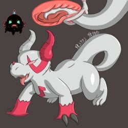 1:1 2026 absurd_res animal_genitalia anthro bodily_fluids digital_media_(artwork) drooling generation_3_pokemon genital_fluids genital_slit genitals hi_res horn internal kobold male nintendo pastelpaints penetration pokemon pokemon_(species) saliva scalie sex slit_penetration slit_play solo tail tail_autopenetration tail_fetish tail_in_own_slit tail_in_slit tail_insertion tail_play tail_sex tongue tongue_out zangoose
