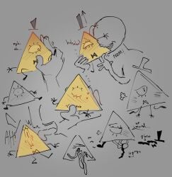 bill_cipher biting flustered gravity_falls non-human rubbing touching