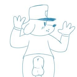 anus balls ballsack blushing dav_pilkey dogman dogman_(character) dogman_(series) furry furry_male police police_hat police_officer police_uniform solo