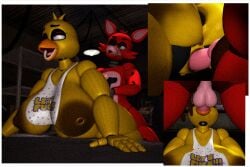 3d 3d_render animatronic animatronic_female animatronic_girl animatronic_male animatronics chica_(fnaf) chica_(mishuyuu) chicken classic_chica classic_chica_(fnaf) fat_ass female five_nights_at_freddy's fnaf fox foxy_(fnaf) male oral oral_sex relationship sfm tagme vaginal_penetration vaginal_sex