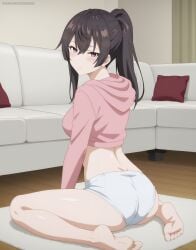 ai_generated artkoikoi big_ass big_breasts big_butt blush blushing_at_viewer brother_and_sister brown_eyes brown_hair enormous_ass enormous_breasts enormous_butt faceless_male incest koikoi large_ass large_breasts long_hair naked_female naughty_face nude_female panties ponytail pov suou_yuki tokidoki_bosotto_russian_de_dereru_tonari_no_alya-san