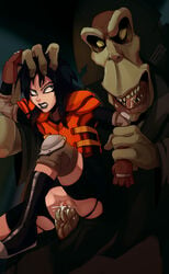 1girls clenched_teeth endured_face extreme_ghostbusters female forced ghostbusters goth green_eyes grundel kylie_griffin male monster polyle rape restrained sex torn_clothes uncensored vaginal_penetration