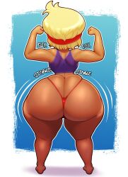 1girls ass ass_cleavage biceps big_ass blonde_hair bottom_heavy breasts bubble_butt butt_crack carol_(ok_k.o.!_let's_be_heroes) carol_kincaid crop_top dark-skinned_female dark_skin dat_ass fat_ass female female_only flexing flexing_bicep huge_ass large_ass massive_ass milf n-kosi n-kosi_(coloring) ok_k.o.!_let's_be_heroes panties png rear_view solo thick_ass thick_thighs thong thunder_thighs wide_hips