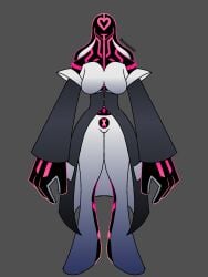 aliasing alien alien_girl alien_humanoid ben_10 big_breasts big_hands breast_outline chaquetrix female female_focus female_only flat_colors front_view full_body galvanic_mechamorph grey_background jaggy_lines pink_eyes pink_face png solid_color solid_color_background standing upgrade upgrade_(ben_10) yamz920