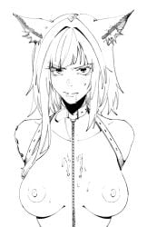 animal_ears arknights bondage cat_ears cum harris_hero hi_res huge_breasts kal'tsit_(arknights) sketch