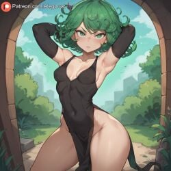 ai_generated alegorrat female green_eyes green_hair one-punch_man tagme tatsumaki