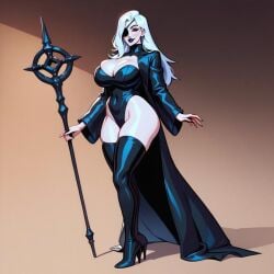 ai_generated almira_(sword_of_etheria) blueblaster69 eyepatch female female_only konami large_breasts pale-skinned_female pale_skin tall_female the_sword_of_etheria white_hair