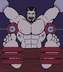 2022 animated bara closed_eyes critical_role:_vox_machina feet hints0 male_feet male_only muscular muscular_male no_visible_genitalia punishment scrunched_soles scrunched_toes spreading_toes sylas_briarwood tickle_fetish tickle_torture tickling tickling_armpits tickling_feet tickling_machine vox_machina