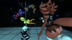 5girls bonfie bonnie_(fnaf) chica_(fnaf) dance drunk_crowley female fexa five_nights_at_freddy's foxy_(fnaf) freddy_(fnaf) fredina's_nightclub frenni_fazclaire marie_(cryptia) marionette_(fnaf) multiple_girls photography pole rule_63 scott_cawthon sfm sinktember underwater