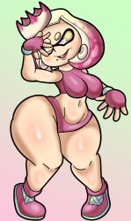 anthro bra nintendo panties pearl_(splatoon) shortstack someth1ngoranother spandex splatoon squid thick_thighs wide_hips