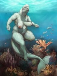 ambient_fish ambient_sealife anthozoan anthro anthro_focus asterozoan beluga big_breasts big_tail breasts casual_nudity cetacean clothing cnidarian coral coral_reef dolphin echinoderm female female_focus feral fin genitals hi_res kaila_(slither) mammal marine molvno monodontid overweight overweight_anthro overweight_female pussy solo solo_focus starfish starfish_(accessory) starfish_bra tail tail_fin thick-tail thick_thighs toothed_whale underwear white_body white_skin