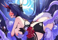 ai_generated big_ass big_breasts boris_(noborhys)_(style) breasts double_penetration honkai_impact_3rd nipples penetration raiden_mei reza3344 tentacle