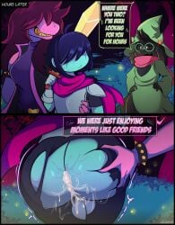 1boy 1futa after_sex deltarune futa_on_male futadom futanari kris_(deltarune) lordfink malesub ralsei ralsei_with_black_fur susie_(deltarune) tagme undertale_(series)