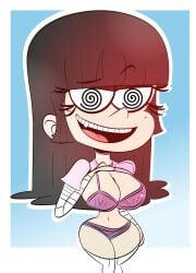 black_hair bra brainwashing hypnosis maggie_(the_loud_house) manip mind_control panties spiral_eyes tagme