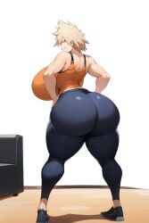 ai_generated big_ass big_breasts big_butt boku_no_hero_academia fat_ass full_body goldencum34 leggings looking_at_viewer milf mitsuki_bakugou my_hero_academia orange_tank_top