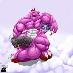 animal_genitalia animal_penis balls big_balls big_muscles birdo box brick dinosaur equine_penis genital_piercing horsecock huge_balls hyper hyper_balls hyper_penis male mario_(series) mask muscular nintendo orb penis penis_piercing piercing pink_scales rule_63 scales scalie sharp_teeth sheath super_mario_bros._2 teeth thick_thighs video_games what xatanlion