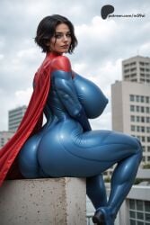 1girls ai_generated areola_bulge areola_outline areolae ass big_ass big_breasts black_hair blue_eyes bodysuit breasts breasts_bigger_than_head cameltoe cape curvy dc dc_comics dceu female female_only from_behind gigantic_breasts huge_ass huge_breasts human kara_zor-el large_breasts looking_at_viewer m59ai muscular muscular_female nipple_bulge nipple_outline nipples puffy_areola puffy_nipples sagging_breasts seductive short_hair sitting skin_tight skindentation slim_waist solo supergirl supergirl_(dceu) supergirl_(sasha_calle) superhero superheroine thick_thighs thunder_thighs voluptuous wedgie wide_hips