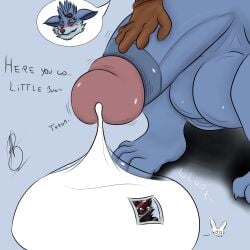 anthro balls big_breasts big_penis bodily_fluids breasts cock_vore condom condom_disposal cum cum_disposal cum_vore dialogue digestion duo filled_condom genital_fluids genitals hi_res huge_breasts huge_cock hyper hyper_breasts hyper_genitalia hyper_penis lagomorph league_of_legends leporid male male/male mammal newt_rabbit newtrabbit penile penis polaroid_photo rabbit riot_games rumble_(lol) sexual_barrier_device solo tencent vore yordle