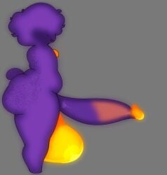 afro balls erect_cock fat_ass fat_butt freckles no_arms purple_body purple_skin side_view yellow_gem yellow_teeth