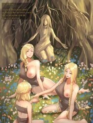 1girls big_ass big_breasts blonde_hair braid braided_hair breasts breasts_out cleavage comic elden_ring female female_focus fromsoftware numen_(elden_ring) queen_marika_the_eternal see-through shadow_of_the_erdtree shaman_(elden_ring) sitting the_grandmother_(elden_ring) thick_thighs thighs veiled616