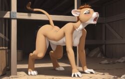 anthro barn begging breeding drooling female furry girl horny horny_female moaning naked nude tail_raised