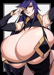 big_breasts breasts breasts_bigger_than_head huge_breasts lady_m_(strongmoist) smug_grin strongmoist