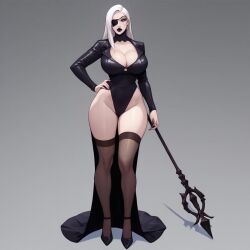 ai_generated almira_(sword_of_etheria) blueblaster69 eyepatch female female_only konami large_breasts pale-skinned_female pale_skin tall_female the_sword_of_etheria white_hair