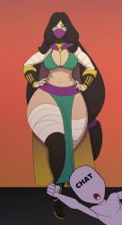 big_breasts big_breasts black_hair breasts breasts death_by_snoo_snoo death_by_snu_snu fairbanks female female femboy light-skinned_female light_skin long_hair masked masked_female milf mommy tagme thick_thighs thighs video