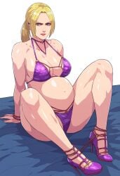 bikini blonde_hair nina_williams pregnant tekken