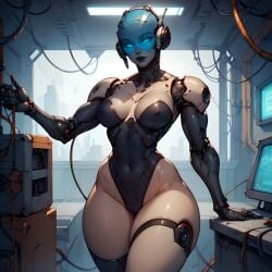 ai_generated eogard_orc futuristic futuristic_theme original_character prosthetic_limb robot_girl robot_humanoid sci-fi science_fiction stable_diffusion thick_thighs workshop