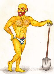 bulge flaccid groundskeeper_willie hirsute human male male_only muscles solo the_simpsons underwear