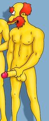 boner erection groundskeeper_willie human male male_only nude penis the_simpsons