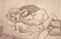 anal anal_sex bartel beard bearded choking circumcised cum cumming cumming_from_anal_sex cumming_while_penetrated facial_hair freckles gay gay_domination gay_sex hairy hairy_balls hairy_legs hairy_male human long_hair long_hair_male manly muscle muscular muscular_male pencil_(artwork) rough_sex side_fuck traditional_art traditional_media traditional_media_(artwork)