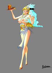 blonde_hair exposed_breasts female female_focus grope_from_behind groping league_of_legends luxanna_crownguard roflmann tagme