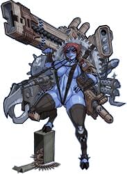 1girls almost_naked ammo ammo_belt ammo_box barely_clothed big_ass blade blue_skin bomb chocker cigarette collar ear_piece explosive female female_only firearm firearms gun guns hooves impractical_armor impractical_clothing lewdanon messy messy_hair missile ork plasma_gun plasma_rifle red_eyes red_hair revealing revealing_clothes rocket rocket_launcher saw sharp_teeth short_hair skimpy skimpy_armor skimpy_clothes solo solo_female tau thick thick_thighs thigh_highs thighhighs warhammer_(franchise) warhammer_40k weapon weapons wide_hips