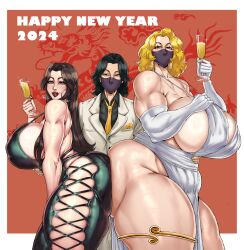 9will6 art artist_name artist_xxxwillxxx96 bbw big_ass big_breasts big_butt blonde_hair breasts curvy curvy_body curvy_female happy_new_year huge_ass huge_breasts huge_butt huge_thighs katycookie_(xxxwillxxx96) mask masked masked_female oc oc_katycookie plump xxxwillxxx96