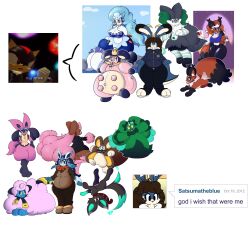 big_breasts breasts female lucario meme nickit notmrsatsuma pokemon pokemon_(species) primarina thick_thighs wide_hips