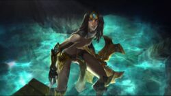 1girls armor axe breasts clothed female league_of_legends loincloth magic nipples scy_25 sivir solo weapon